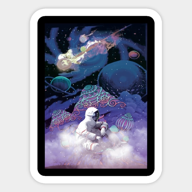 Psychedelic Shirt LSD Astronaut Sticker by avshirtnation